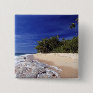 Badge Carré 5 Cm Îles Fidji, Tavarua. Cette plage sur Tavarua,