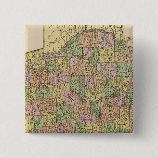 Badge Carré 5 Cm Illinois 2 (Devant)