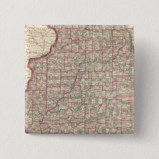 Badge Carré 5 Cm Illinois 3 (Devant)