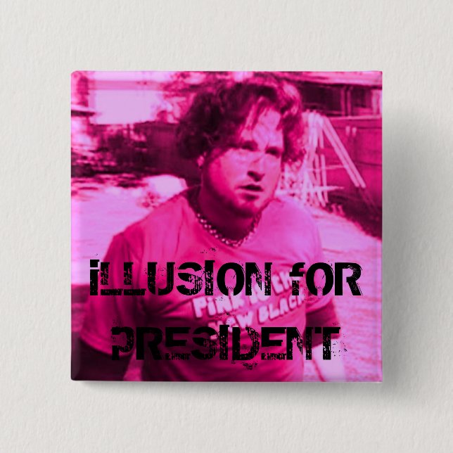 Badge Carré 5 Cm illusion pour le président (Devant)