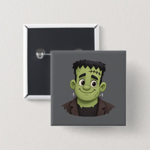 Badge Carré 5 Cm Illustration de dessin animé d'Halloween de Franke