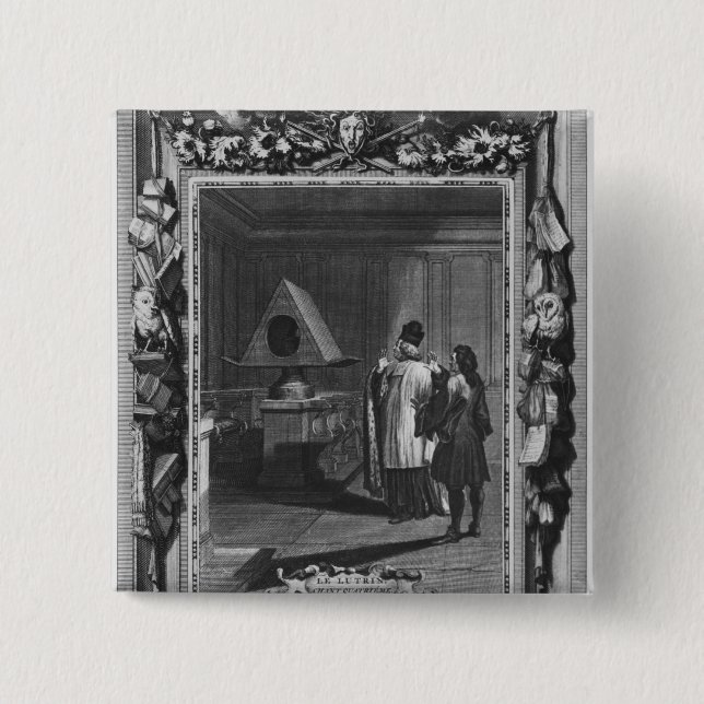 Badge Carré 5 Cm Illustration de "Le Lutrin" par Nicolas (Devant)