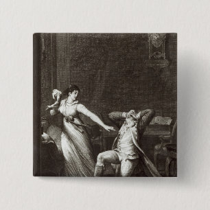 Badge Carré 5 Cm Illustration 'des peines de Werther