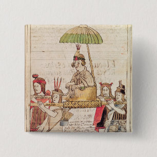 Badge Carré 5 Cm Illustration d'Inca de Huascar