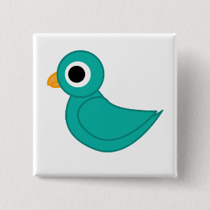 Badge Carré 5 Cm Illustration d'oiseau