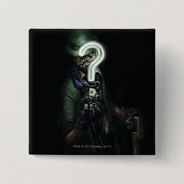 Badge Carré 5 Cm Illustration Riddler (Devant)