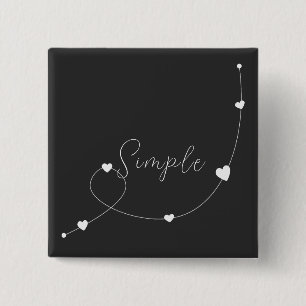 Badge Carré 5 Cm Illustration simple avec les coeurs dans un style