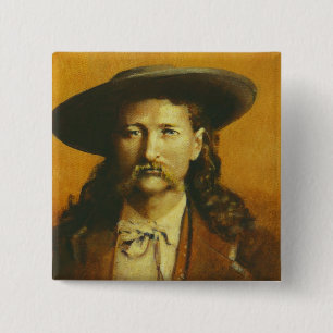 Badge Carré 5 Cm Illustration Wild Bill Hickok