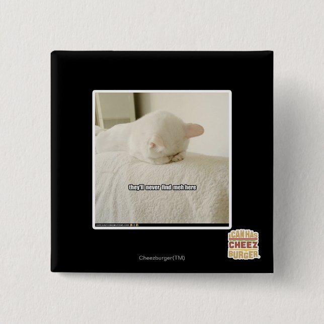 Badge Carré 5 Cm ils ne trouveront ici jamais le meh (Devant)