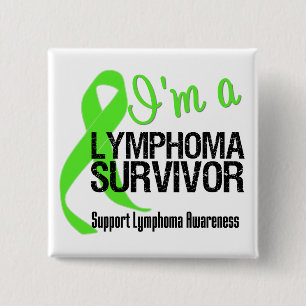 Badge Carré 5 Cm I'm a Lymphoma Survivor