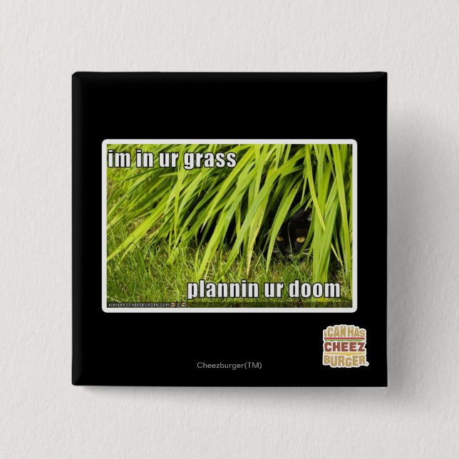 Badge Carré 5 Cm im dans l'herbe d'ur (Devant)