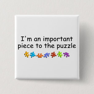 Badge Carré 5 Cm Im par morceau important du puzzle d'autisme
