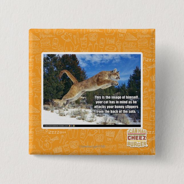 Badge Carré 5 Cm Image de chat (Devant)