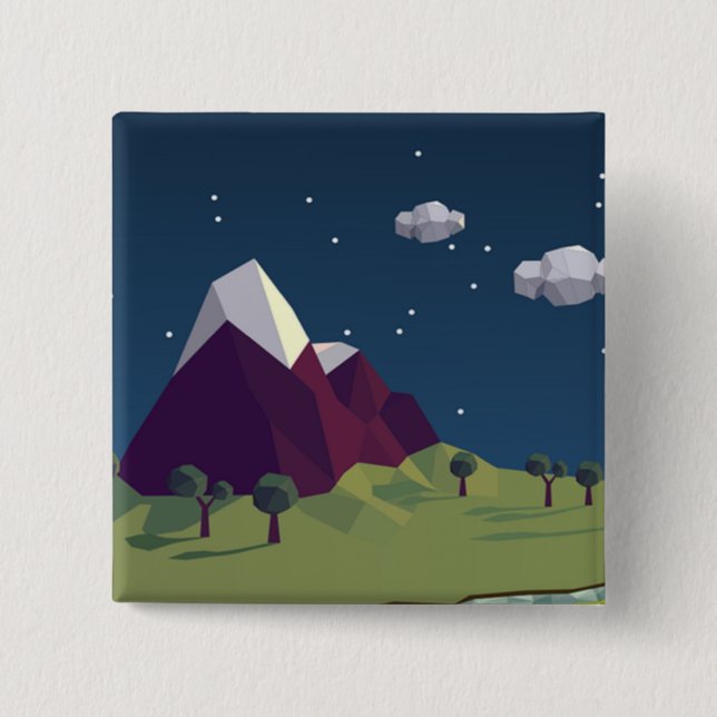 Badge Carré 5 Cm Image de nuit étoilée (Devant)