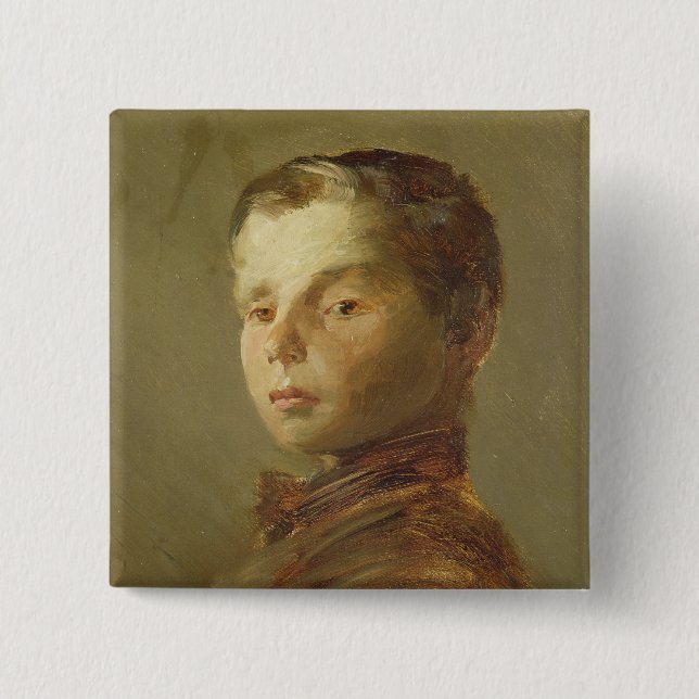 Badge Carré 5 Cm Image d'un garçon, 1875 (Devant)