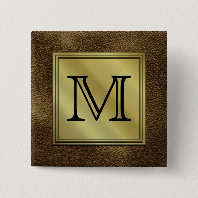 Badge Carré 5 Cm Image faite sur commande imprimée de monogramme. (Devant)