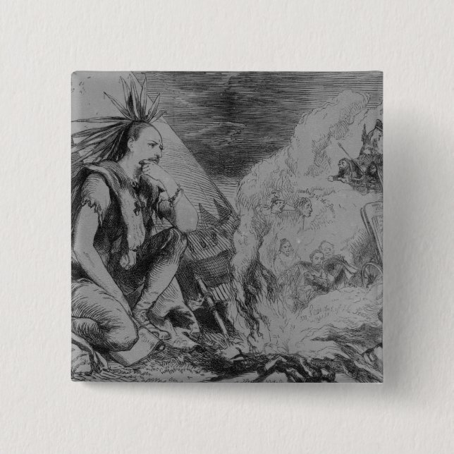 Badge Carré 5 Cm Images dans le feu ! (Devant)