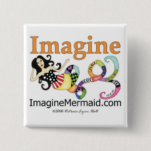 Badge Carré 5 Cm ImagineMermaid.com promotionnel