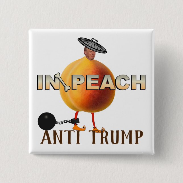 Badge Carré 5 Cm Impeach / Anti Trump, (Devant)
