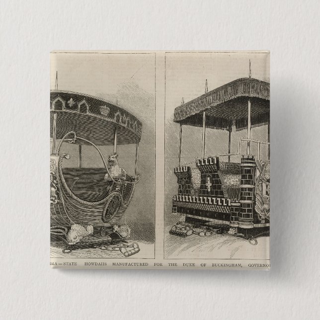 Badge Carré 5 Cm Impératrice de l'Inde (Devant)