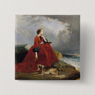 Badge Carré 5 Cm Impératrice Eugenie à Biarritz, 1858