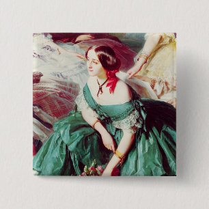 Badge Carré 5 Cm Impératrice Eugenie et ses dames dans l'attente