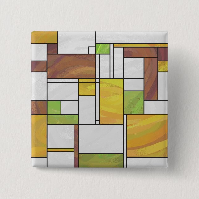 Badge Carré 5 Cm Impression Brown jaune vert (Devant)