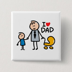 Badge Carré 5 Cm Impression Love Daddy