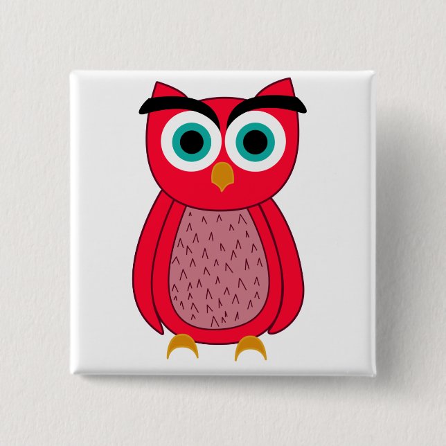 Badge Carré 5 Cm Impression photo de hibou (Devant)