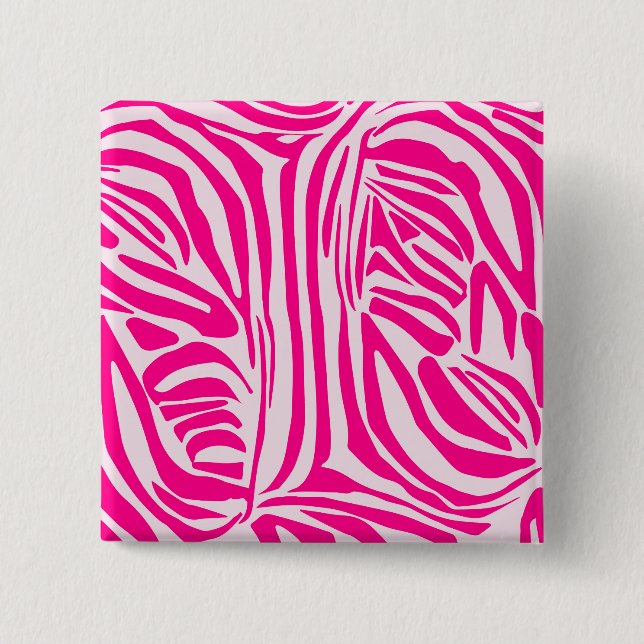 Badge Carré 5 Cm Impression zèbre rose (Devant)