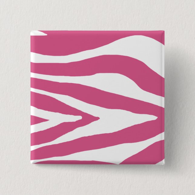 Badge Carré 5 Cm Impression Zèbre rose (Devant)