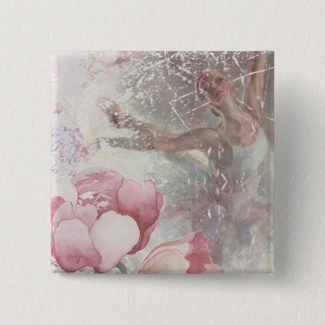 Badge Carré 5 Cm Impressions de ballet (Devant)