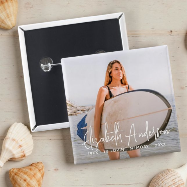 Badge Carré 5 Cm In Love Memory Funérailles commémoratives Photo mo (Créateur téléchargé)