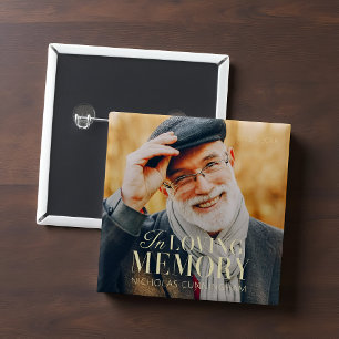 Badge Carré 5 Cm In Love Memory Modern Elegant Photo Memorial