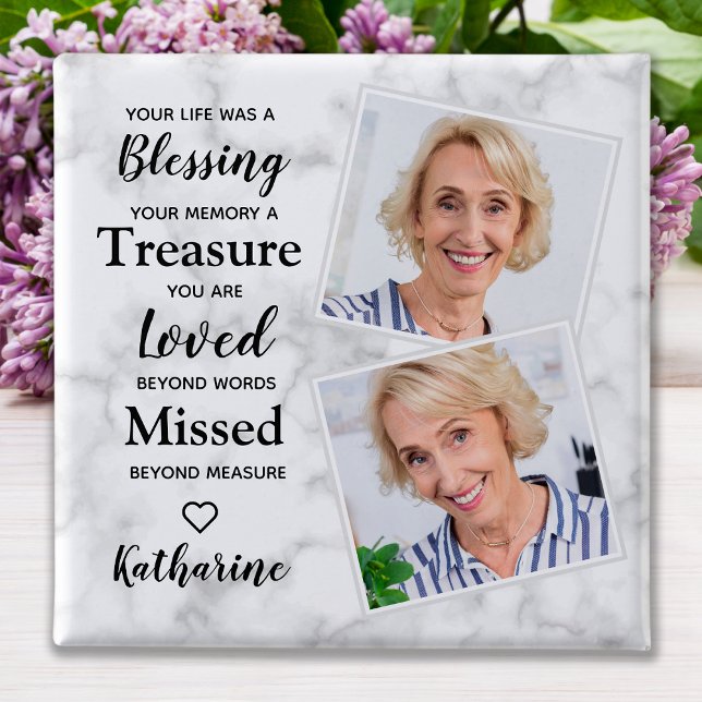 Badge Carré 5 Cm In Love Memory Personnalisé Photo Memorial Butto (Créateur téléchargé)