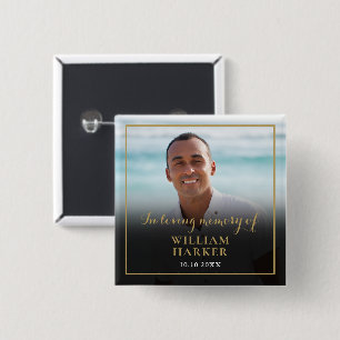 Badge Carré 5 Cm In Loving Memory Funeral Photo