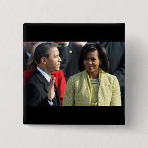 Badge Carré 5 Cm Inauguration 2009 du Président Barack Obama