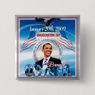 Badge Carré 5 Cm Inauguration de Barack Obama