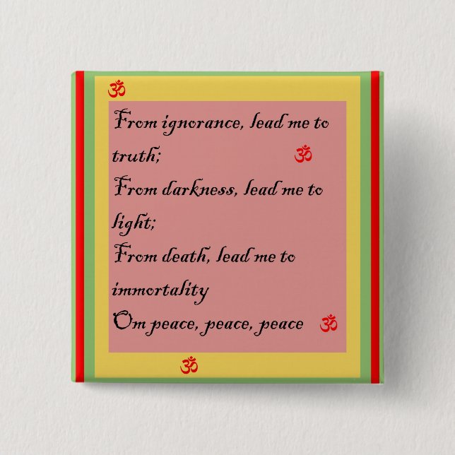 Badge Carré 5 Cm Incantation indoue OM (Devant)
