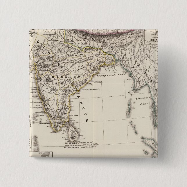 Badge Carré 5 Cm Inde 3 (Devant)