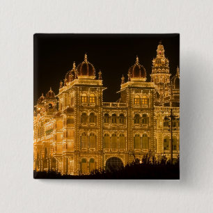 Badge Carré 5 Cm INDE, Karnataka, Mysore : Palais du Majaraja (b.