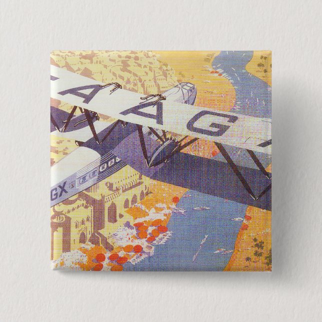 Badge Carré 5 Cm Inde par Imperial Airways (Devant)