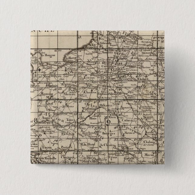 Badge Carré 5 Cm Index de France (Devant)