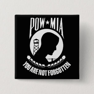 Badge Carré 5 Cm Indicateur POW-MIA