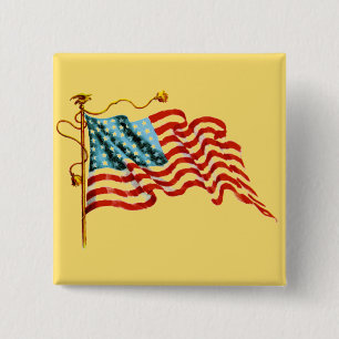 Badge Carré 5 Cm Indicateur Stars & Stripes -