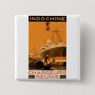 Badge Carré 5 Cm Indochine Chargeurs Reunis