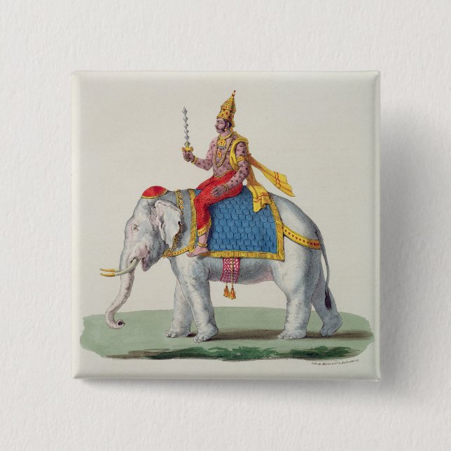 Badge Carré 5 Cm INDRA ou Devendra, de "francaise de L'Inde…", (Devant)