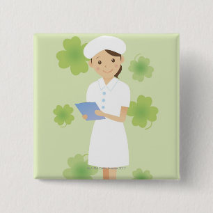 Badge Carré 5 Cm Infirmière