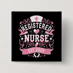 Badge Carré 5 Cm Infirmière autorisée Ét 2025 Étudiante en soins in