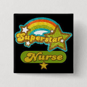 Badge Carré 5 Cm Infirmière de superstar